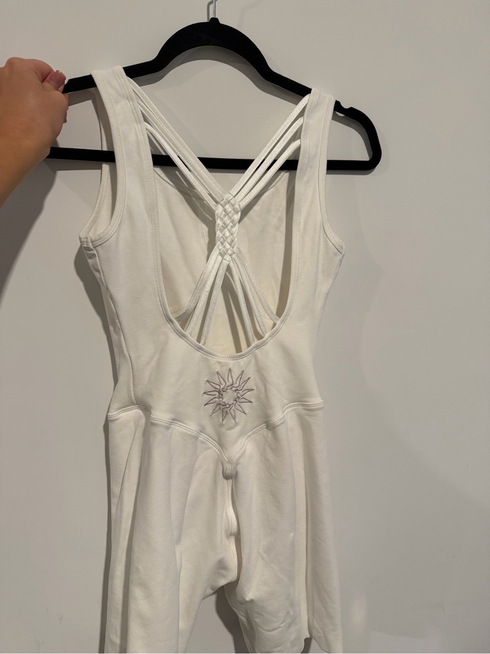 White Strappy Back Women's One-Piece Romper - Yoga/Pilates